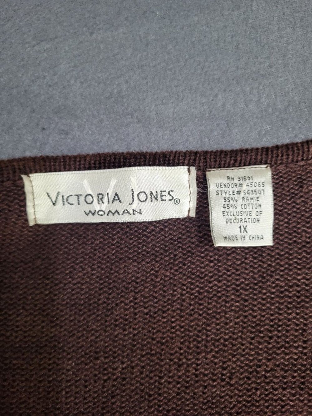 VTG Women's 1X Cardigan Sweater Brown Floral Boho Hippie Cottage Core Fairy - Picture 12 of 12